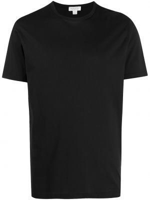Camiseta de cuello redondo Sunspel negro