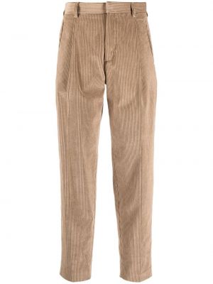 Plisirane ravne hlače iz rebrastega žameta Woolrich