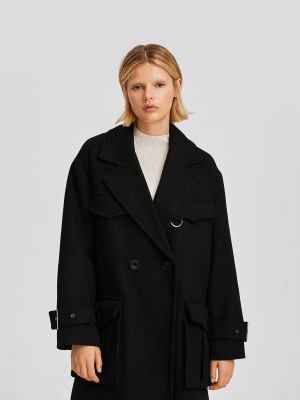 Kabát Bershka čierna