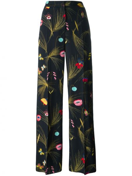 Pantalones de flores con estampado Fendi negro