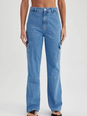 Voľné džínsy s vreckami Defacto modrá