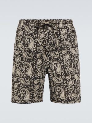 Shorts en cachemire en coton à imprimé Nanushka marron