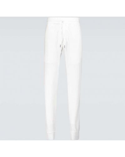 Velurové sportovní kalhoty Tom Ford bílé