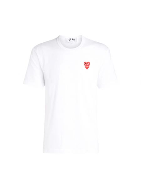 Koszulka slim fit z nadrukiem Comme Des Garcons Play biała