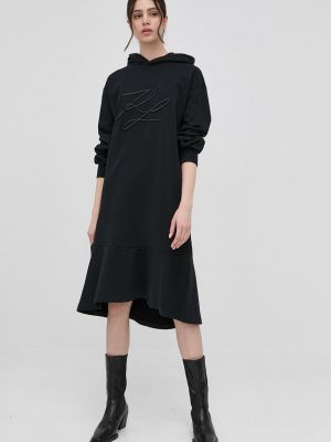 Бавовняне плаття міні Karl Lagerfeld, чорне