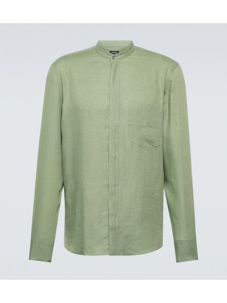 Camicia di lino Zegna verde