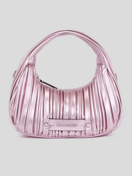 Кожаная сумка Karl Lagerfeld розовая