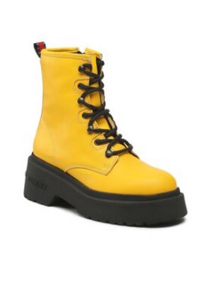 Chunky čipkované šnurovacie členkové topánky Tommy Jeans žltá