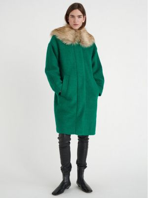 Relaxed вълнено зимно палто Inwear зелено