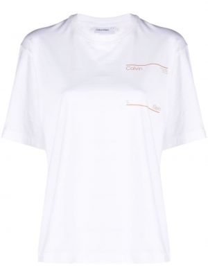 Pamut póló Calvin Klein fehér