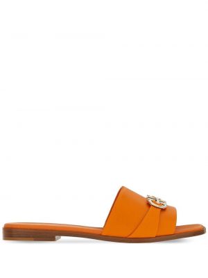 Usnjene sandali Ferragamo oranžna