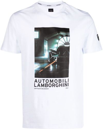 Camiseta con estampado Automobili Lamborghini blanco