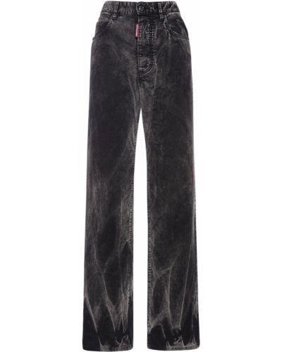 Voľné menčestrové džínsy Dsquared2 čierna