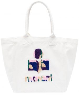 Bavlnená nákupná taška Isabel Marant biela