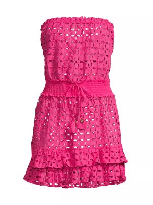 Хлопковое платье мини Milly розовое