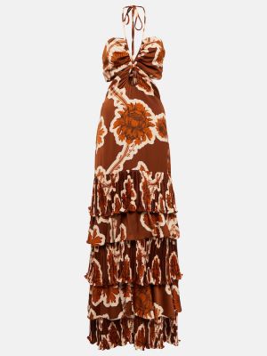Květinové dlouhé šaty z polyesteru Johanna Ortiz