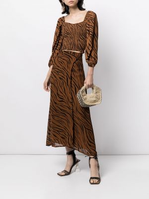 Falda con rayas de tigre Faithfull The Brand marrón
