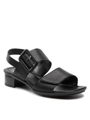 Kožené sandále Rieker čierna