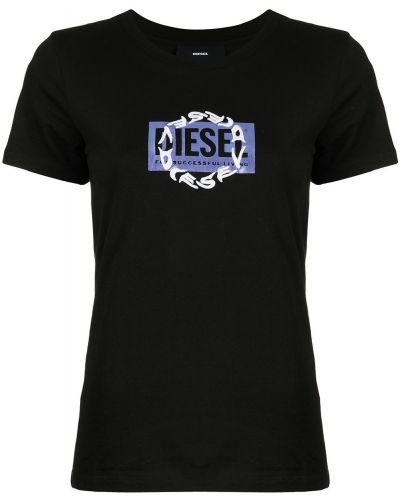 Camiseta con bordado Diesel negro