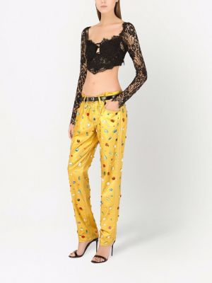 Pantalon à imprimé en cristal Dolce & Gabbana jaune