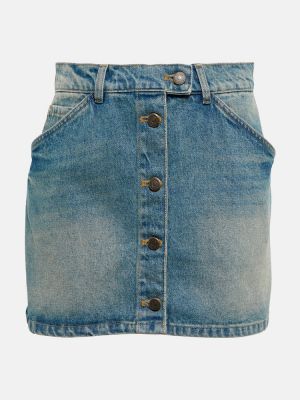 Spódnica jeansowa z wysoką talią Courrã¨ges niebieska