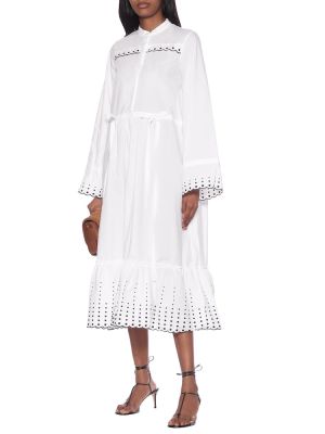 Βαμβακερή μίντι φόρεμα See By Chloé λευκό