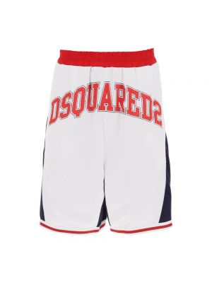 Sport shorts mit print Dsquared2 weiß