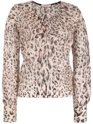 Leopardí svetr s potiskem Twinset