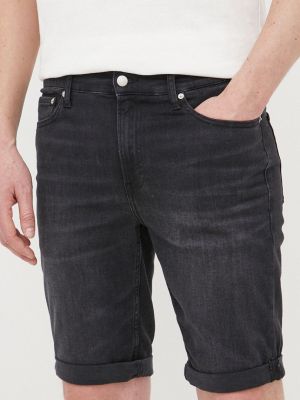 Szorty jeansowe Calvin Klein Jeans - сzarny