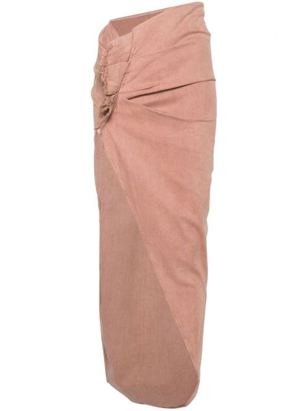 Ασύμμετρη φούστα τζιν Rick Owens Drkshdw ροζ