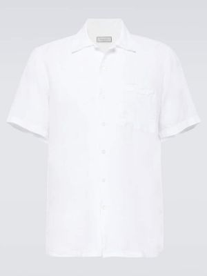 Camisa de lino Canali blanco