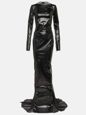 Βαμβακερή μάξι φόρεμα Rick Owens μαύρο