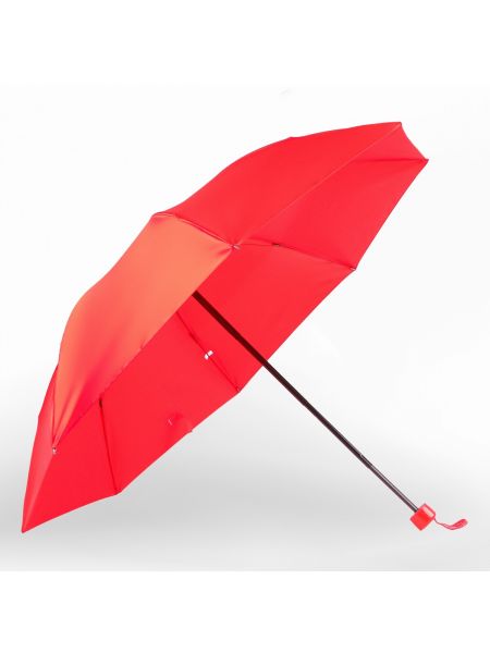 Атласный зонт с мехом No Brand красный