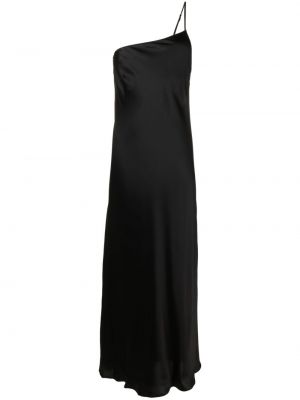 Asimetrična svilena obleka Maison Essentiele črna