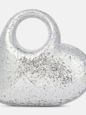 Szív mintás estélyi táska Aquazzura ezüstszínű