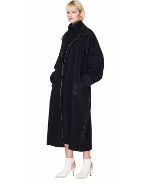 Шерстяное пальто оверсайз Yohji Yamamoto, черное