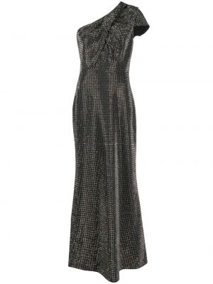 Křišťálové asymetrické večerní šaty Roland Mouret černé