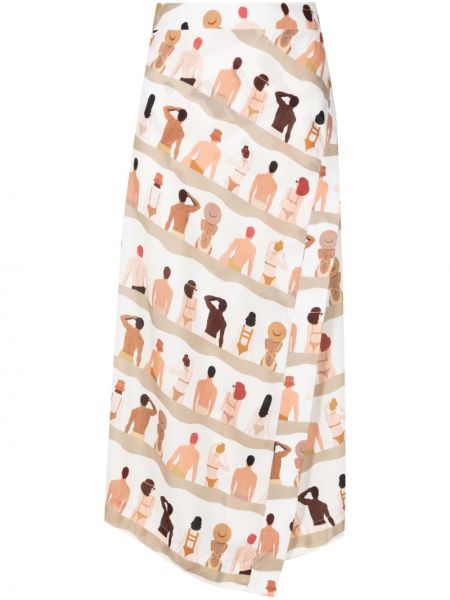 Midi φούστα με σχέδιο Amir Slama λευκό