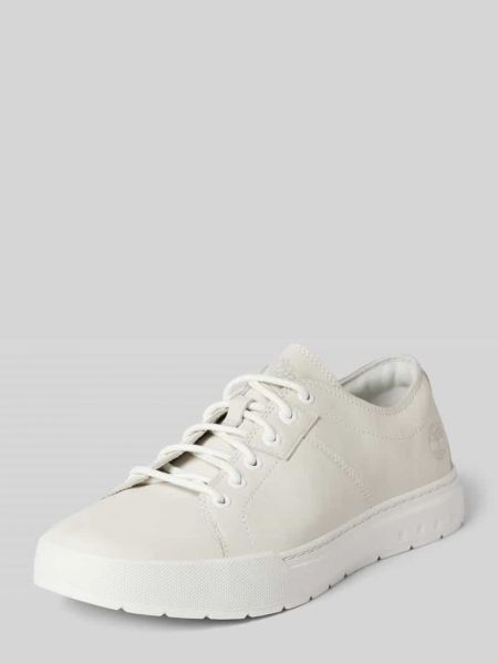 Sneakersy skórzane w jednolitym kolorze Timberland białe