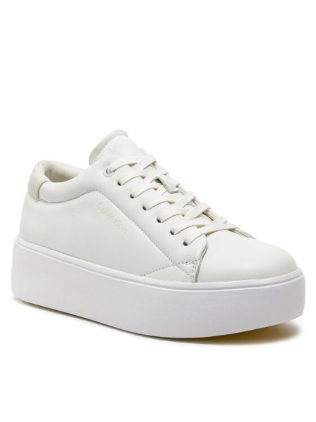 Мереживні кросівки на шнурівці Calvin Klein білі
