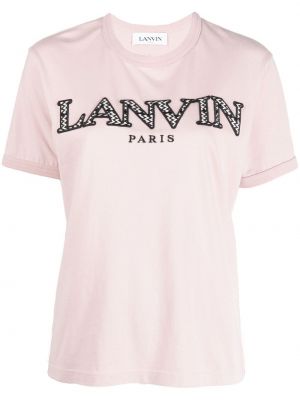 Trykt bomull t-skjorte Lanvin rosa