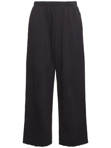 Pantaloni di cotone baggy Balenciaga nero