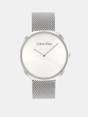 Часы с сеткой Calvin Klein белые
