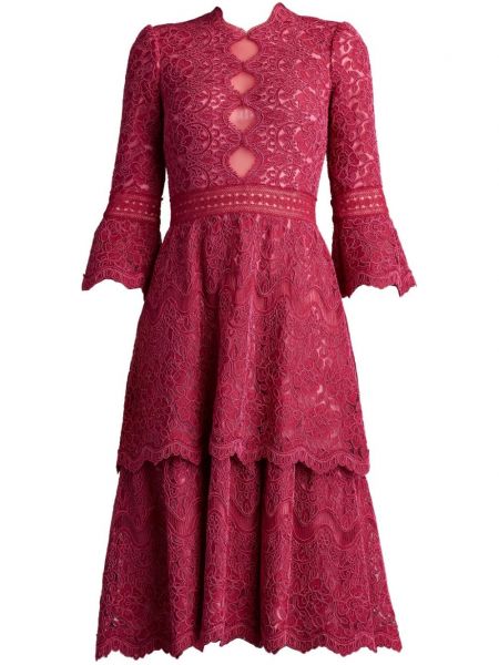 Lepršava haljina s vezom Tadashi Shoji ružičasta