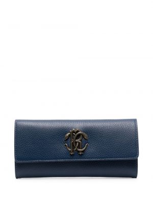 Кожени чанта тип „портмоне“ Roberto Cavalli синьо