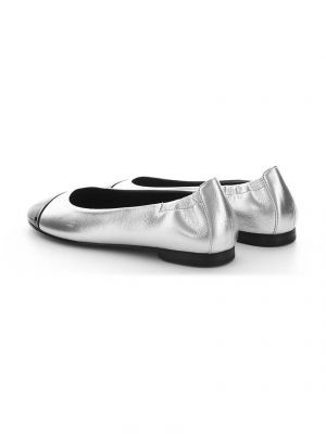 Bőr balerina cipők Kennel & Schmenger ezüstszínű