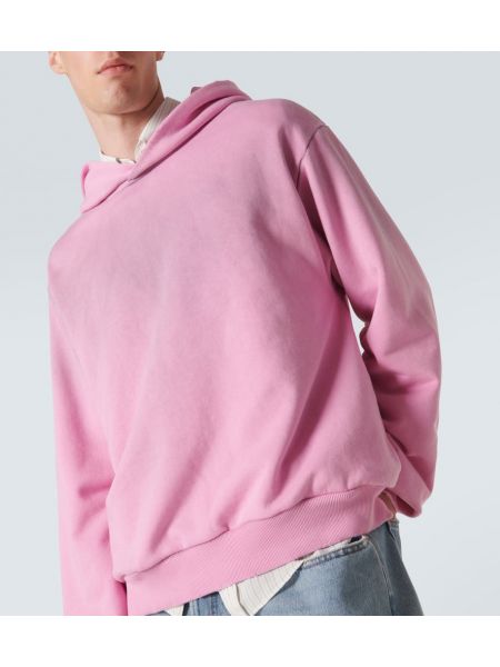 Φούτερ με κουκούλα με φθαρμένο εφέ από ζέρσεϋ Acne Studios ροζ