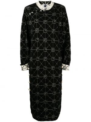 Žakárové midi šaty Yanyan Knits černé