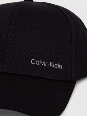 Czapka z daszkiem bawełniana Calvin Klein czarna