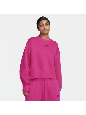 Oversize fleece hoodie mit rundem ausschnitt Nike